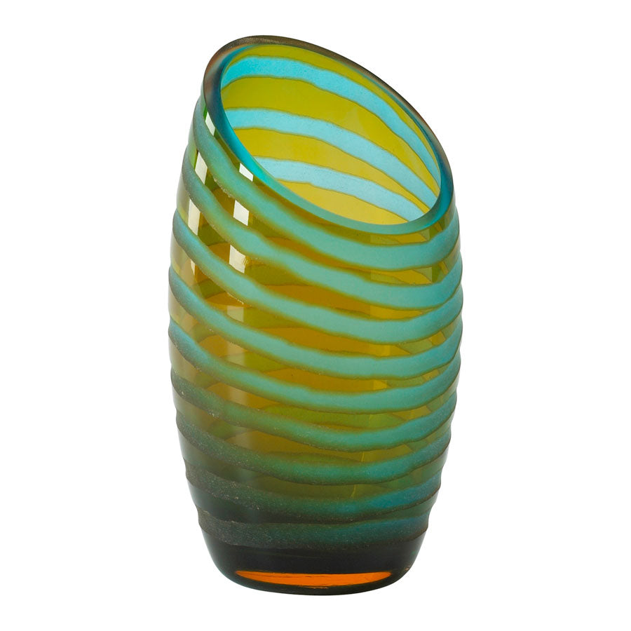 Small Angle Cut Chiseled Vase