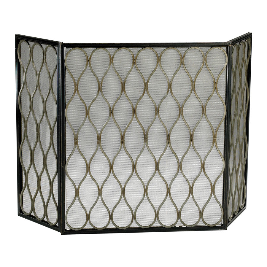 Gold Mesh Fire Screen