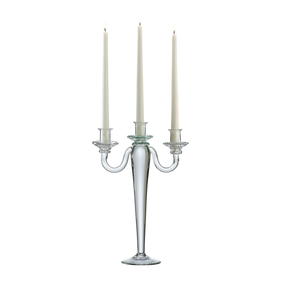 Clear Three Light Candelabra