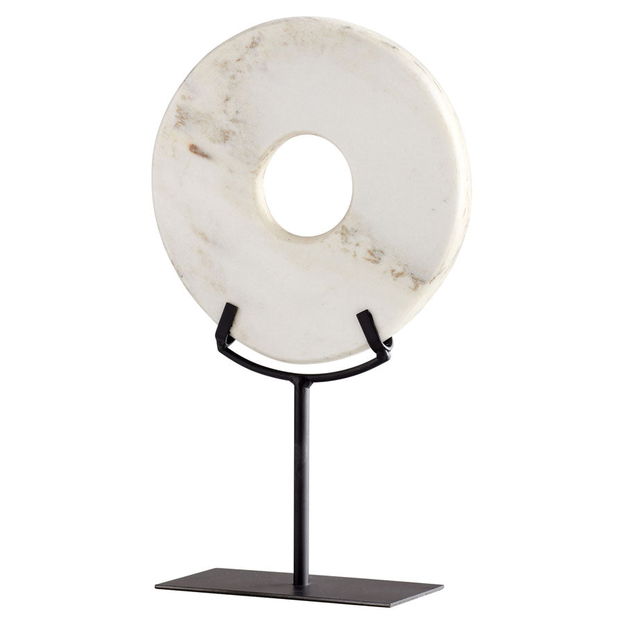 Large White Disk On Stand