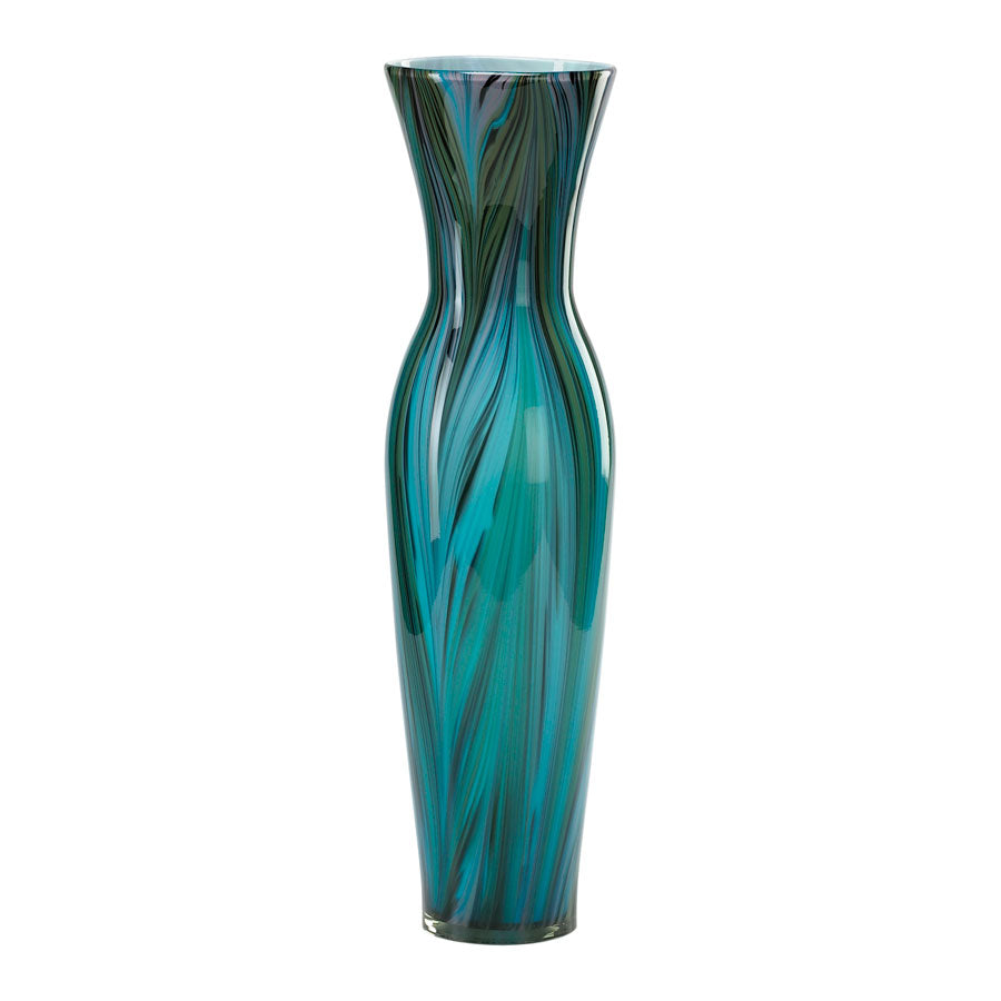 Tall Peacock Feather Vase
