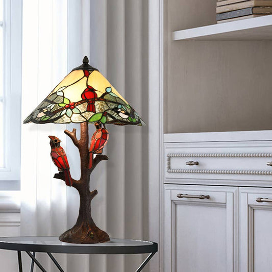 Red Cardinal Tiffany Lamp