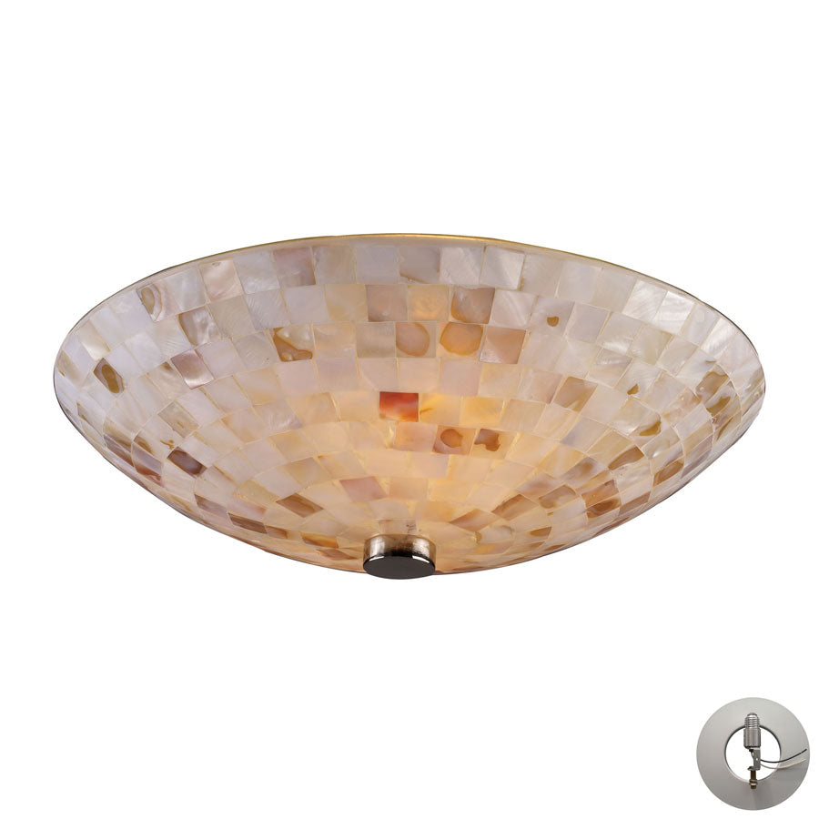 Capri 2 Light Semi Flush in Satin Nickel - Includes Adapter Kit
