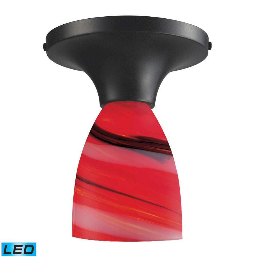 Celina 1-Light Semi-Flush in Dark Rust and Candy Glass - LED Offering Up To 800 Lumens (60 Watt Equi