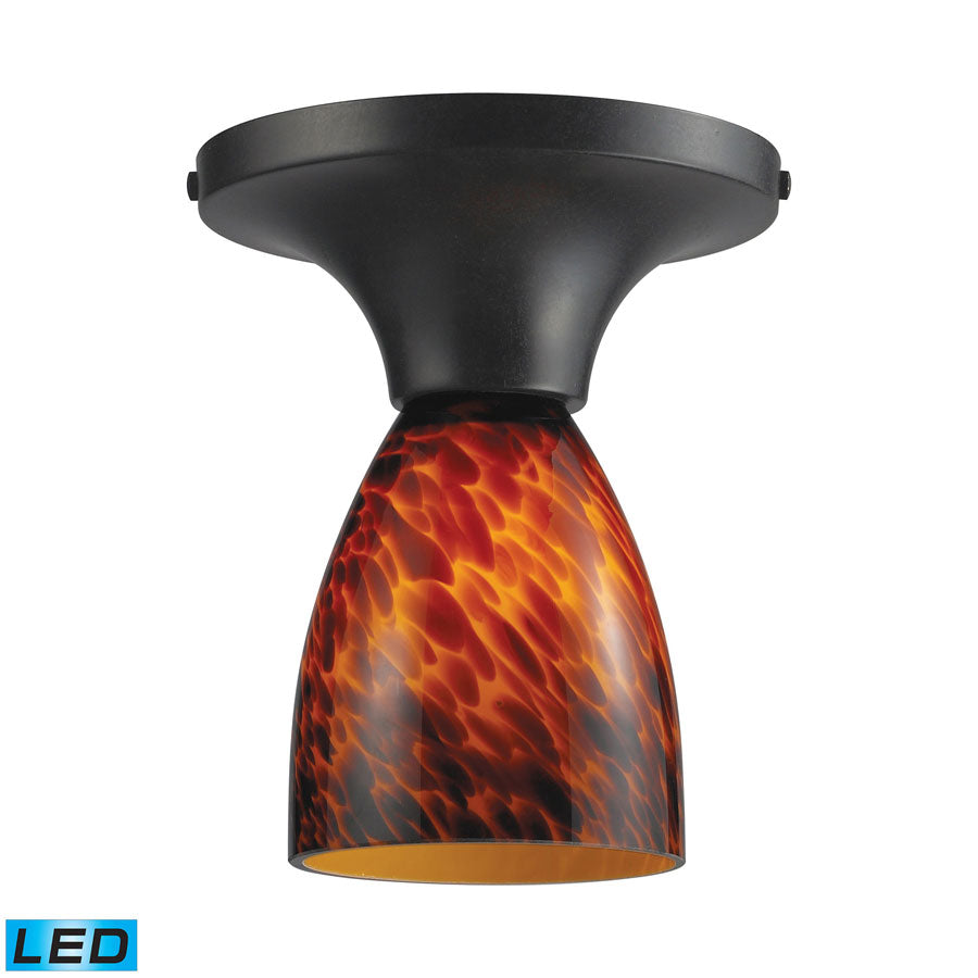 Celina 1-Light Semi-Flush in Dark Rust and Espresso Glass - LED Offering Up To 800 Lumens (60 Watt E