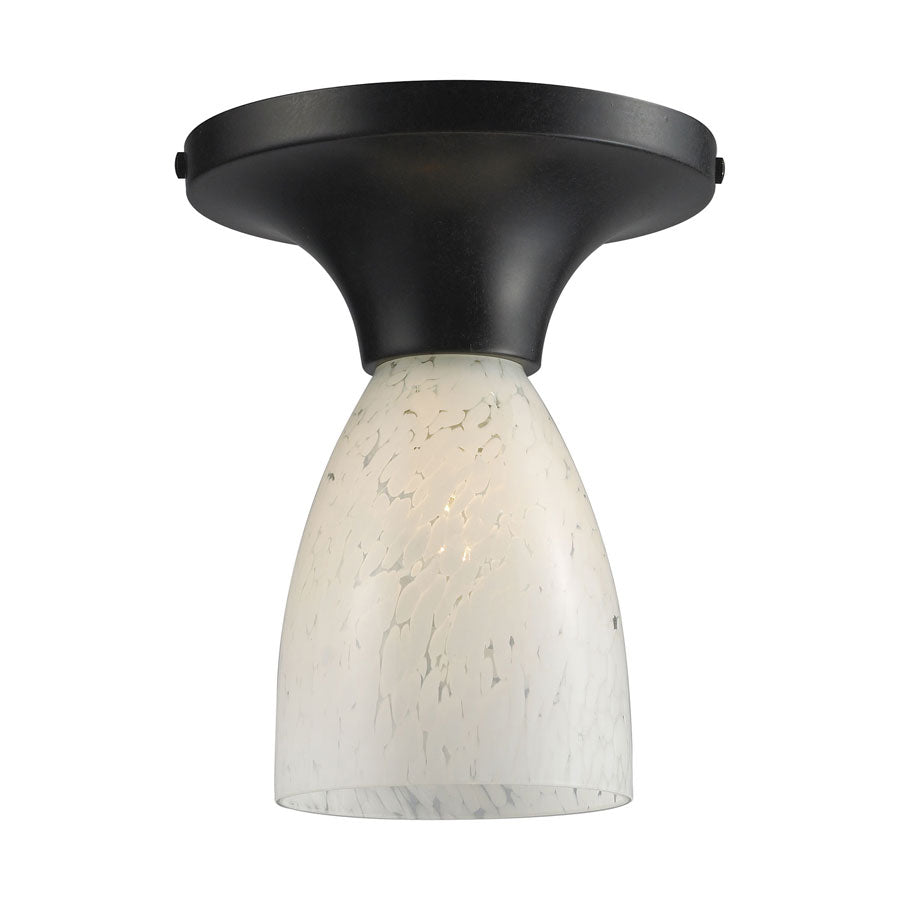 Celina 1-Light Semi-Flush in Dark Rust and Snow White Glass