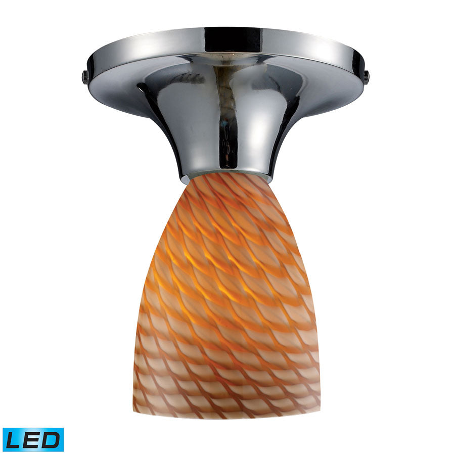 Celina 1-Light Semi-Flush in Pollished Chrome and Coco Glass - LED Offering Up To 800 Lumens (60 Wat
