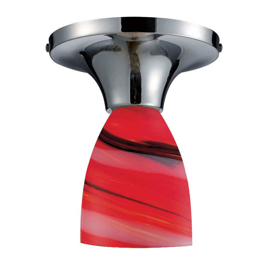 Celina 1-Light Semi-Flush in Polished Chrome and Candy Glass
