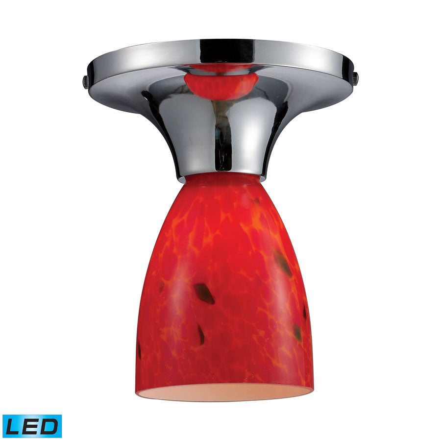 Celina 1-Light Semi-Flush in Polished Chrome and Espresso Glass - LED Offering Up To 800 Lumens (60