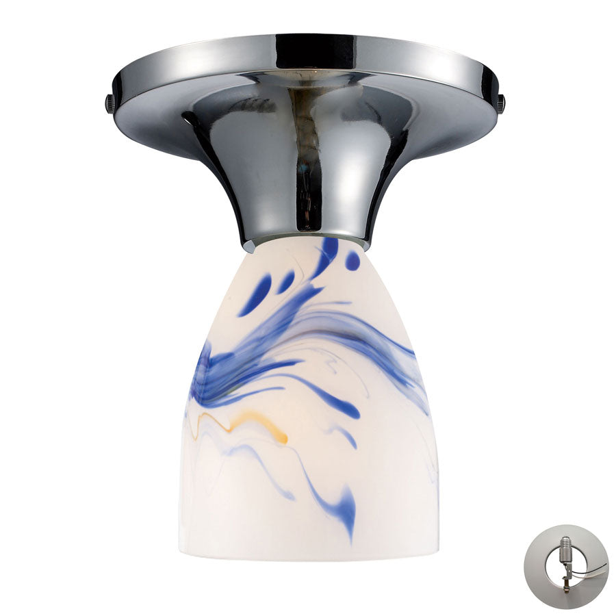 Celina 1 Light Semi Flush in Polished Chrome and Mountain - Includes Adapter Kit