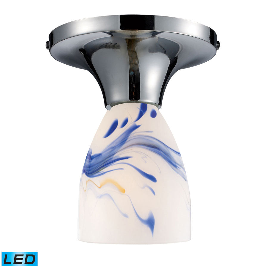 Celina 1-Light Semi-Flush in Polished Chrome and Mountain Glass - LED Offering Up To 800 Lumens (60