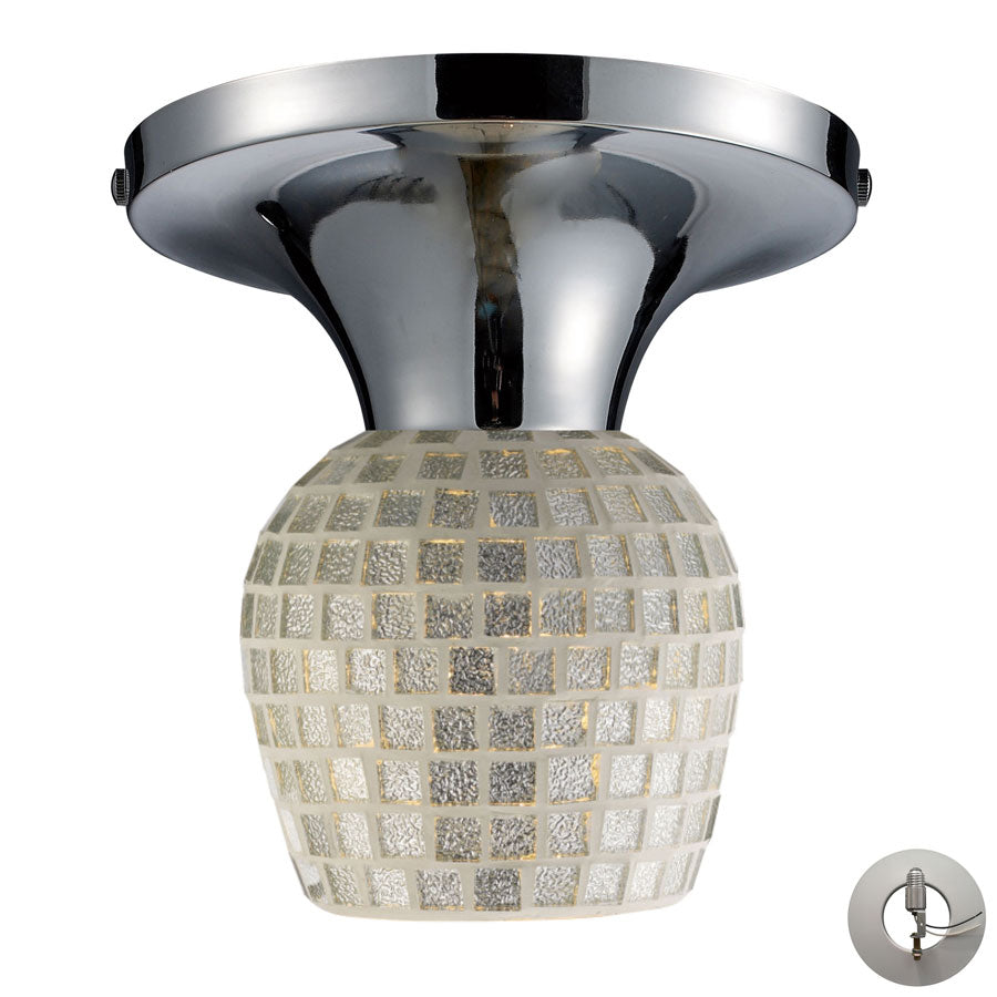 Celina 1 Light Semi Flush in Polished Chrome and Silver - Includes Adapter Kit