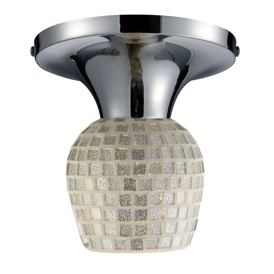 Celina 1-Light Semi-Flush in Polished Chrome and Silver