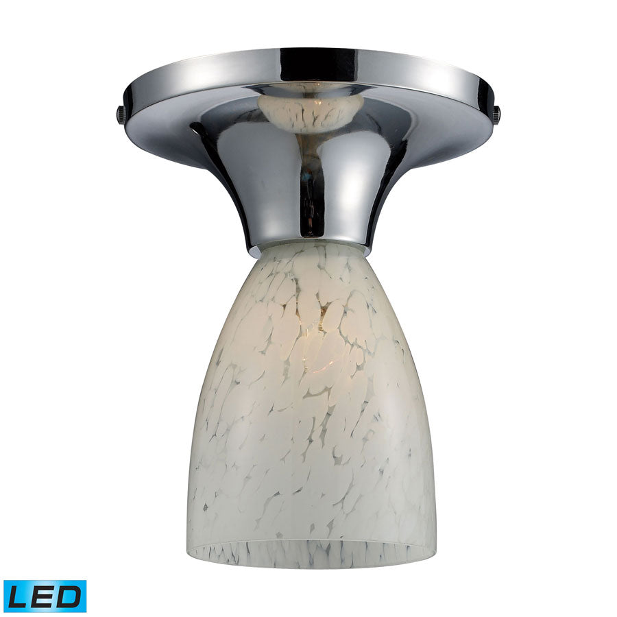 Celina 1-Light Semi-Flush in Polished Chrome and Snow White Glass - LED Offering Up To 800 Lumens (6