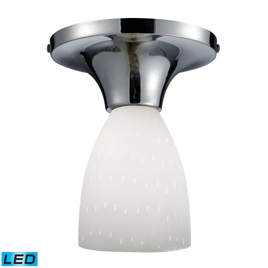 Celina 1-Light Semi-Flush in Polished Chrome and White Glass - LED Offering Up To 800 Lumens (60 Wat