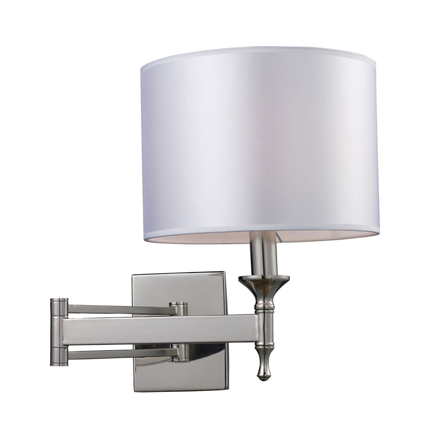 Pembroke 1-Light WB Swing Arm in Polished Nickel