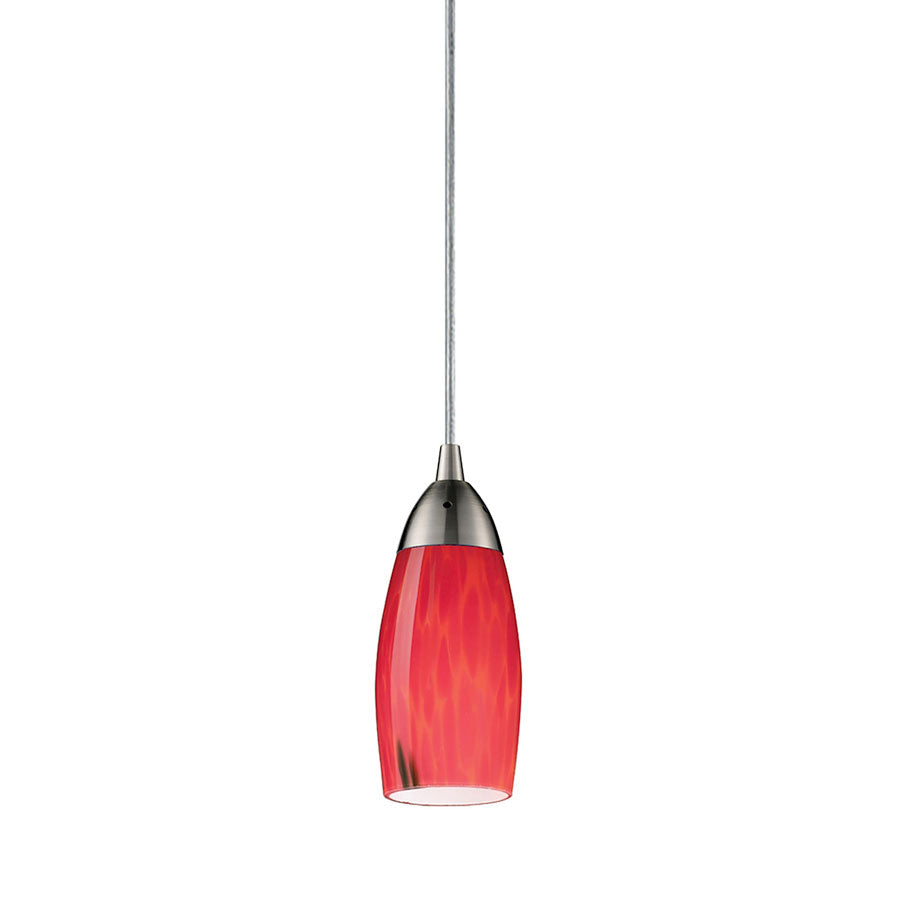 Milan Collection Fire Red Glass 1 Lt Pend
