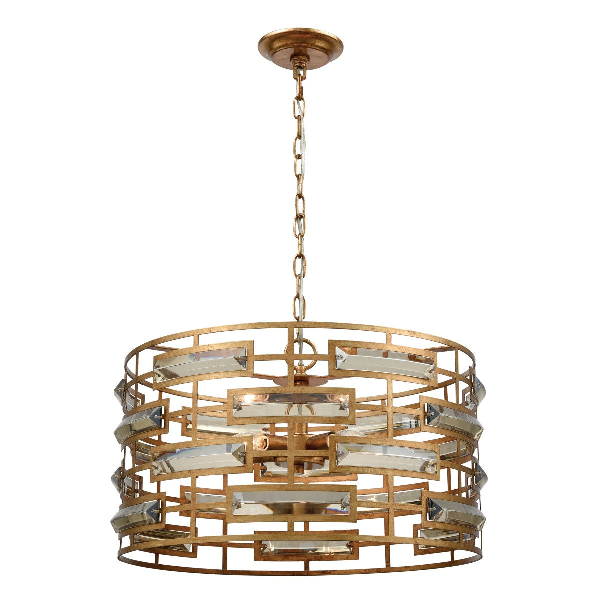 Gold Metro Crystal 22" 5 Light Pendant
