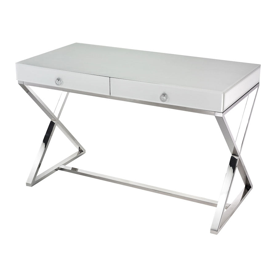 WHITE GLASS DESK