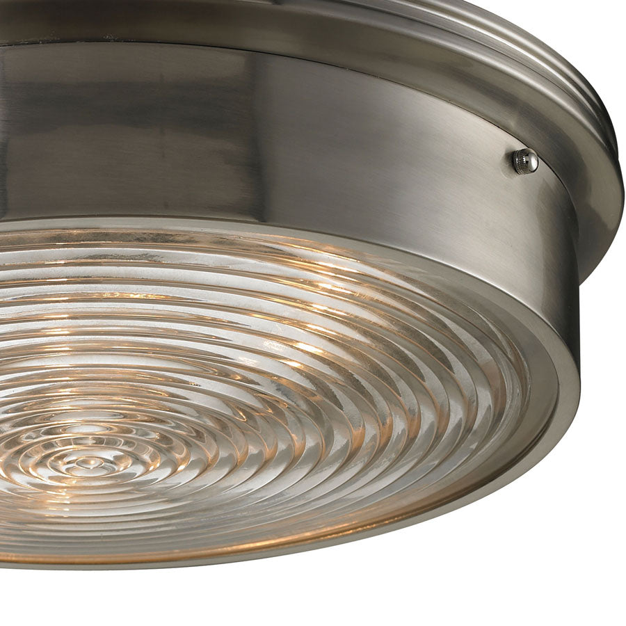 3 light flushmount in Brushed Nickel