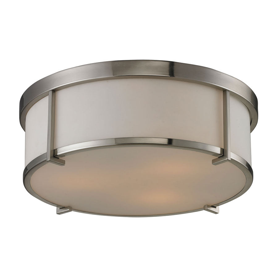 3 light flushmount in Brushed Nickel