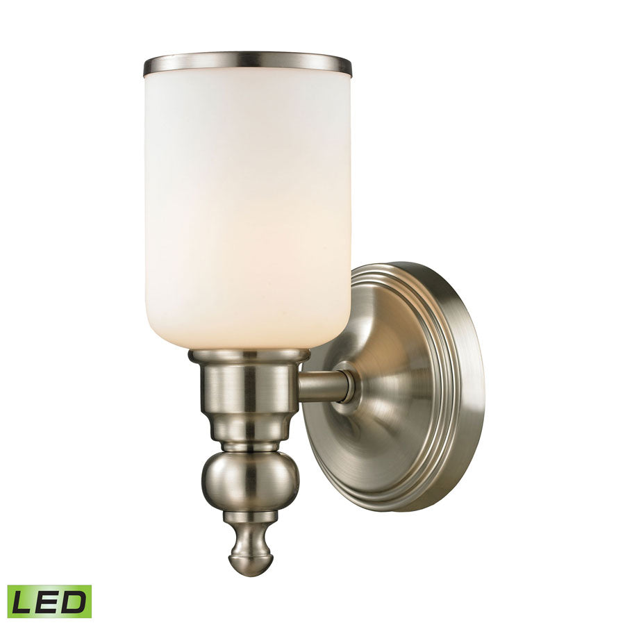 Bristol Collection 1 light bath in Brushed Nickel - LED Offering Up To 800 Lumens (60 Watt Equivalen