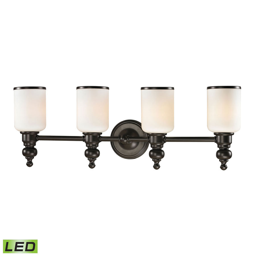 Bristol Collection 4 light bath in Oil Rubbed Bronze - LED, 800 Lumens (3200 Lumens Total) with Full