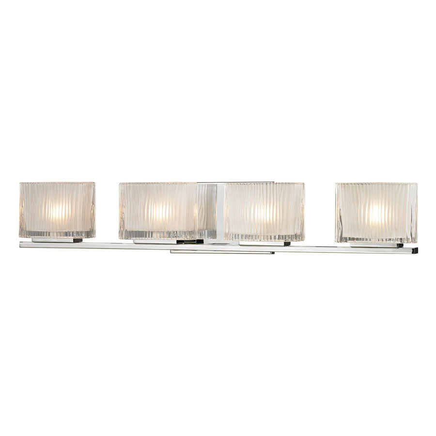 Chiseled Glass Collection 4 light bath in Polished Chrome