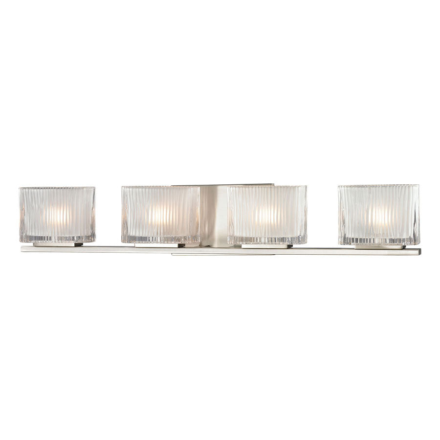 Chiseled Glass Collection 4 light bath in Brushed Nickel