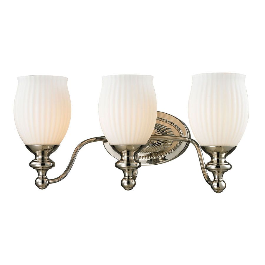 Park Ridge Collection 3 light bath in Polished Nickel