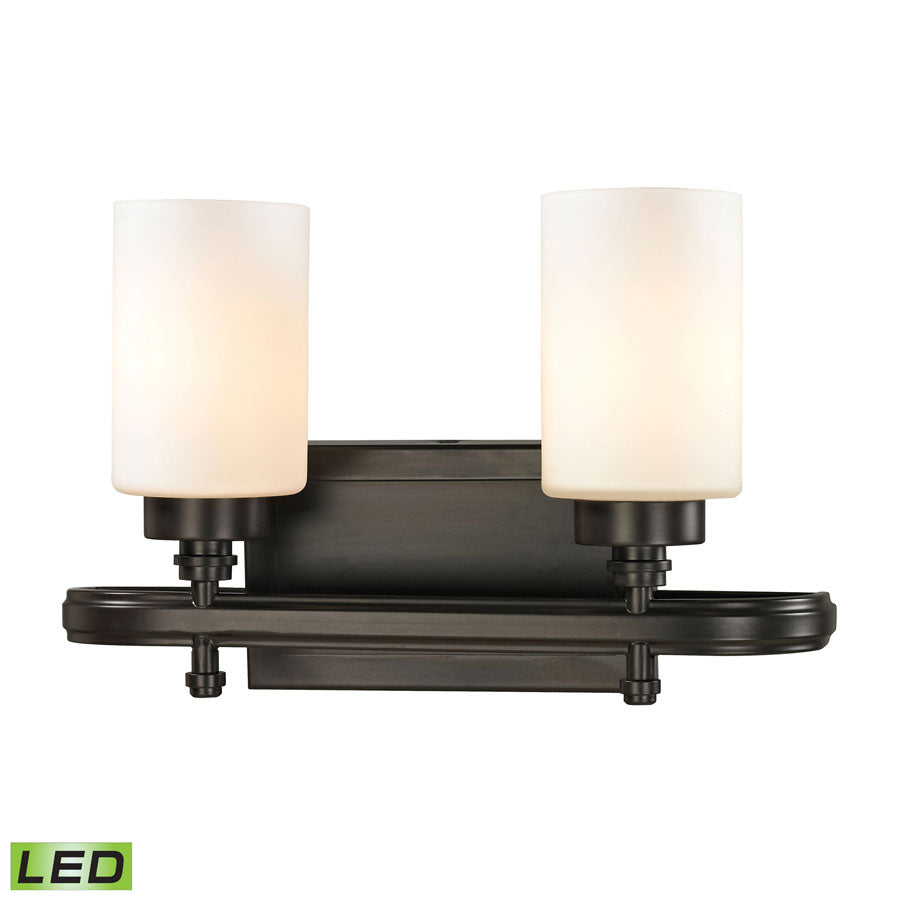 Dawson Collection 2 light bath in Oil Rubbed Bronze - LED, 800 Lumens (1600 Lumens Total) with Full