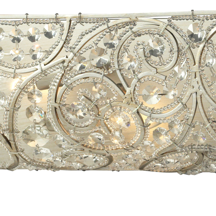 Andalusia Collection 4 light bath in Aged Silver