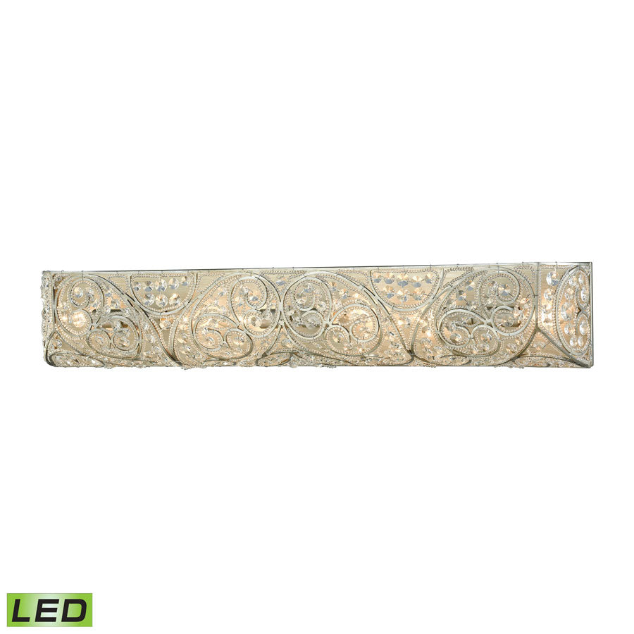 Andalusia 6 Light LED Vanity in Aged Silver
