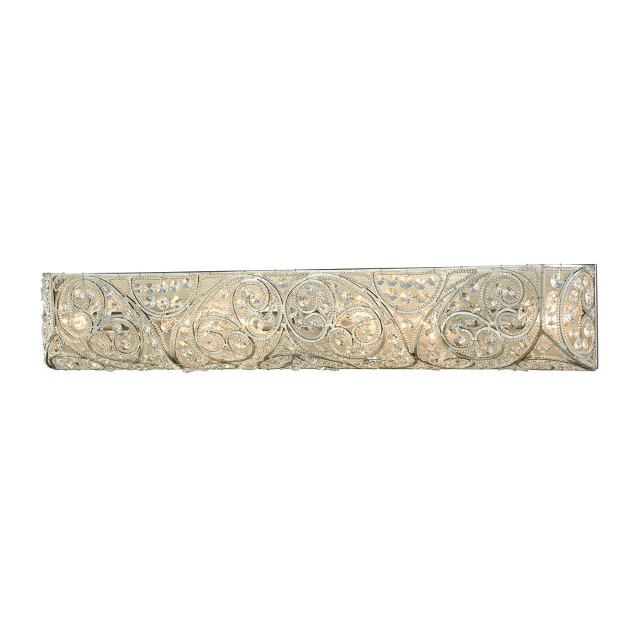 Andalusia 6 Light Vanity in Aged Silver