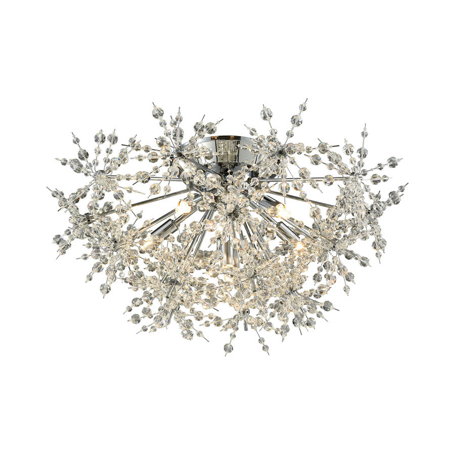Snowburst 6 Light Semi Flush in Polished Chrome