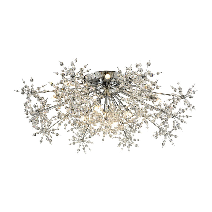 Snowburst 13 Light Semi Flush in Polished Chrome