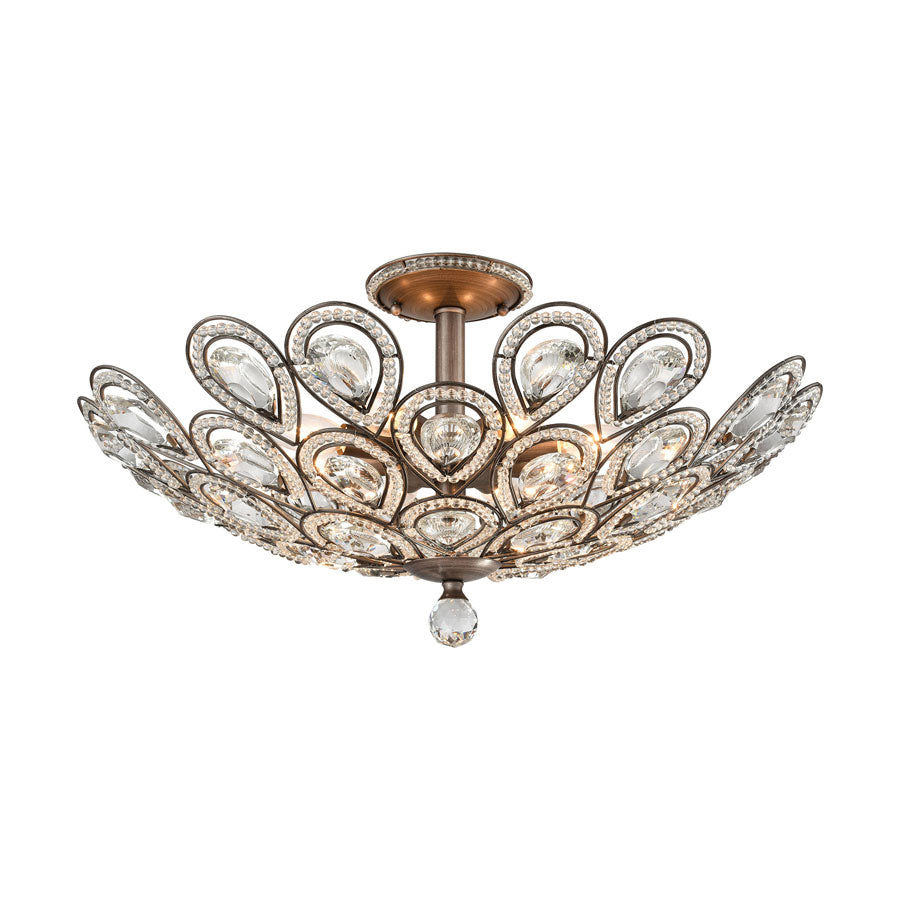 Evolve 8 Light Semi Flush in Weathered Zinc