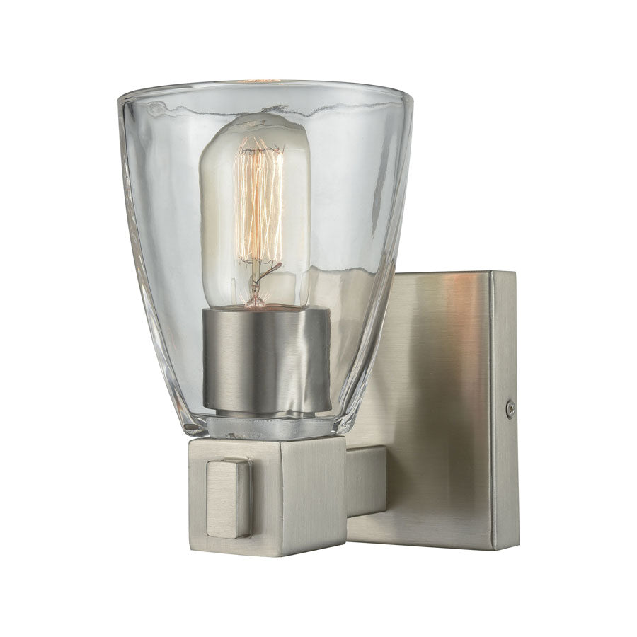 Ensley 1 Light Vanity in Satin Nickel with Clear Glass