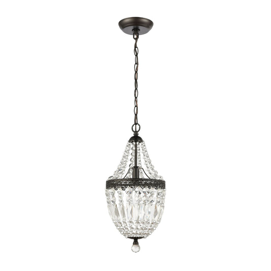MINI CHANDELIER in DARK BRONZE and CLEAR