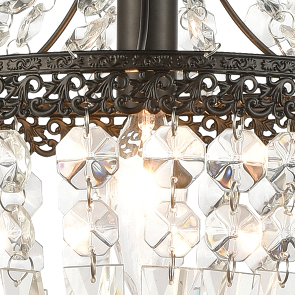 MINI CHANDELIER in DARK BRONZE and CLEAR