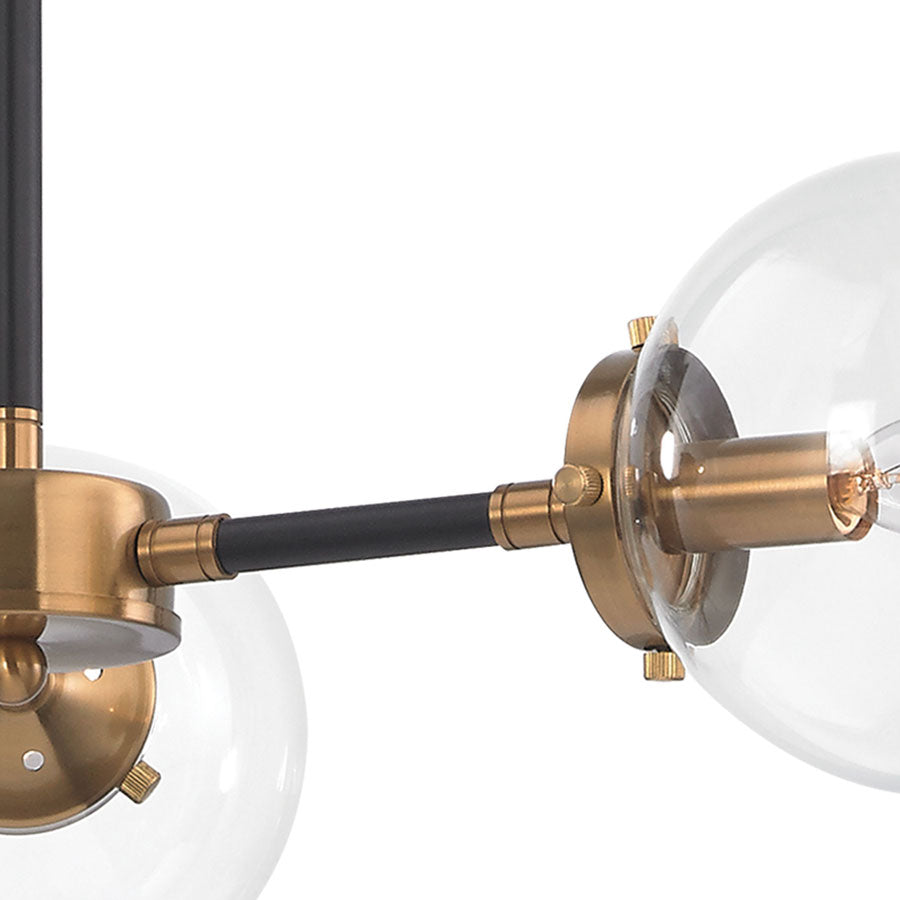 Boudreaux 3 Light Chandelier in Matte Black and Antique Gold