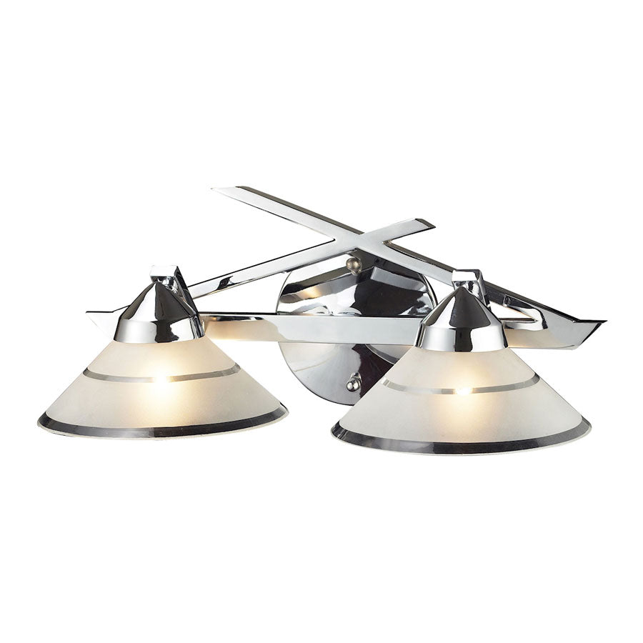 Refraction Collection 2 Light Linear W/Satin Glass W/Stripe