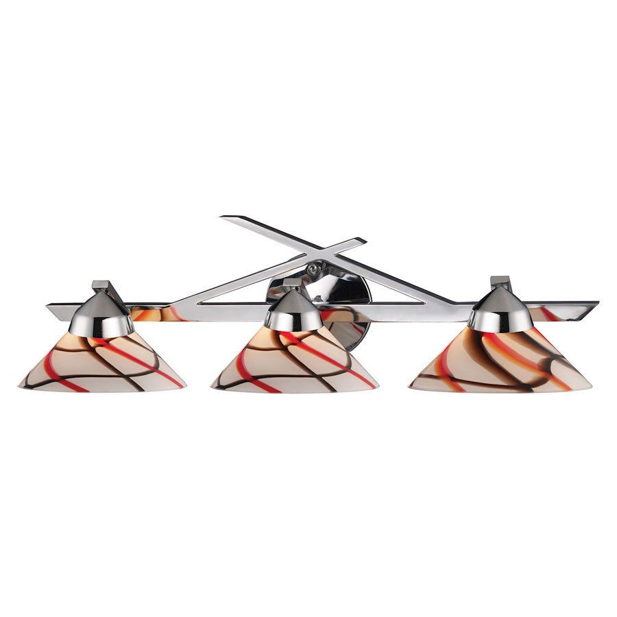 Refraction Collection 3-Light Linear W/Crw Glass