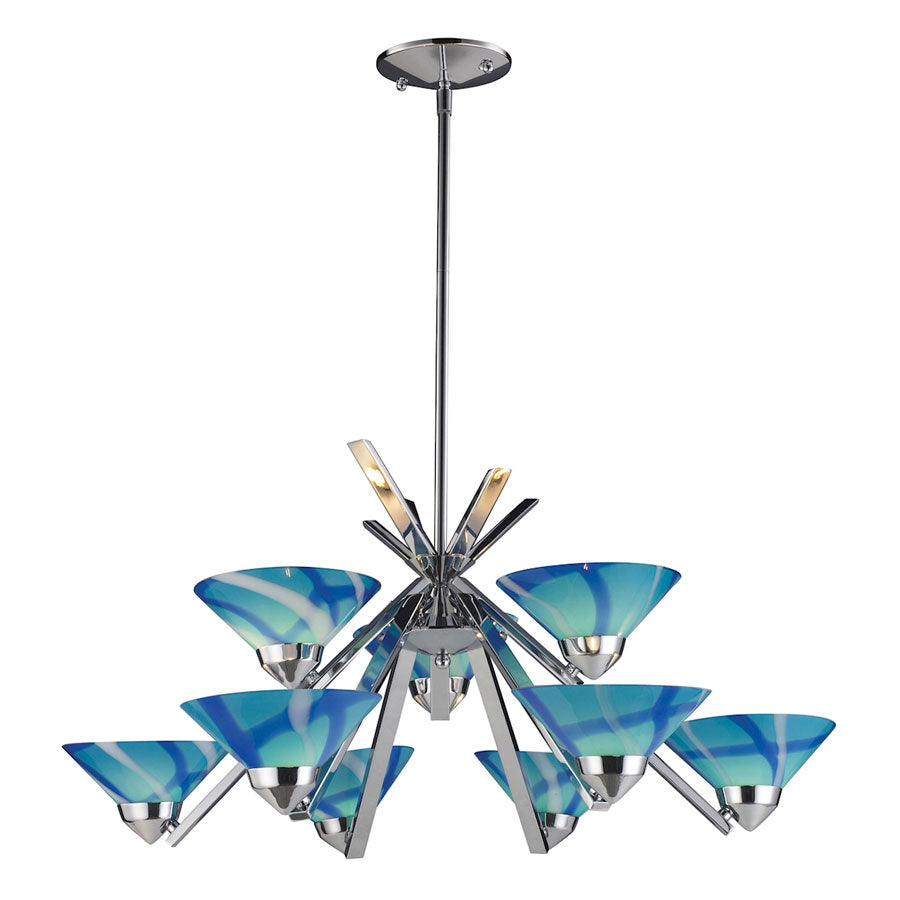 Refraction Collection 6+3 Lt Chandelier Car Glass