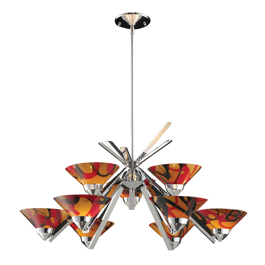 Refraction Collection 6+3 Lt Chandelier Jas Glass