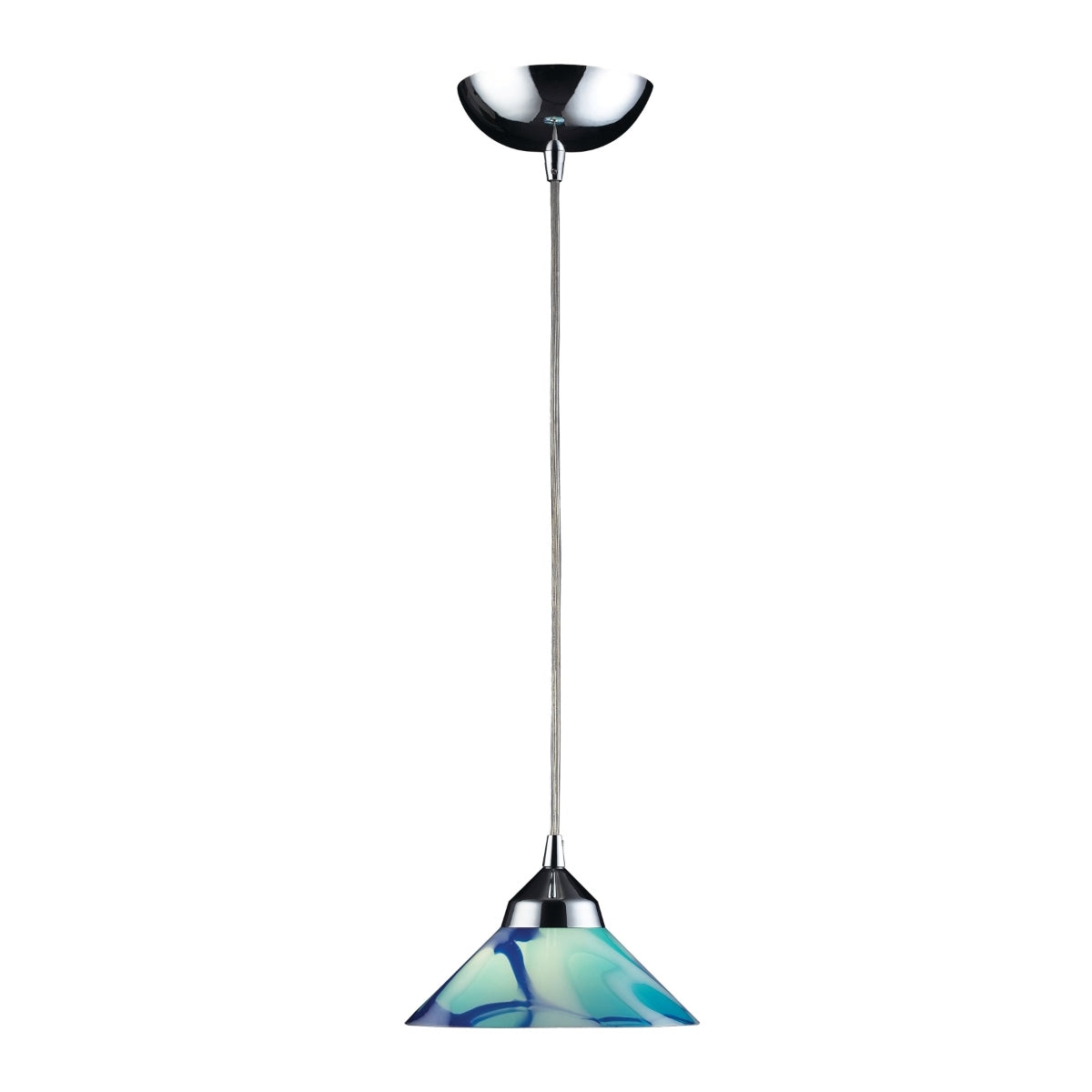 Refraction Collection Pendant with Caribbean Glass