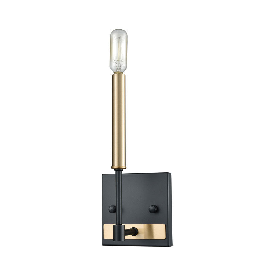 Livingston 1 Vanity Matte Black/Satin Brass