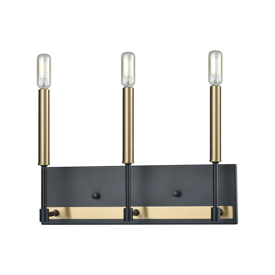 Livingston 3 Vanity Matte Black/Satin Brass