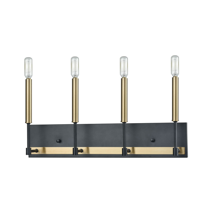 Livingston 4 Vanity Matte Black/Satin Brass