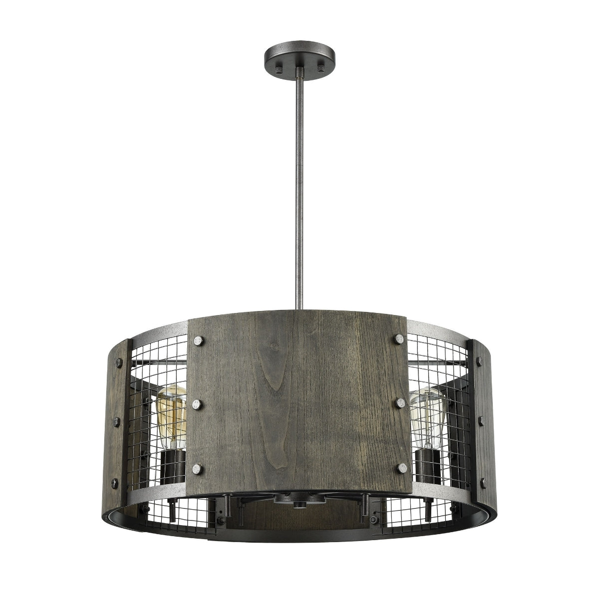 Halstead 6 Pendant Ash Gray/Dark Gray Wood